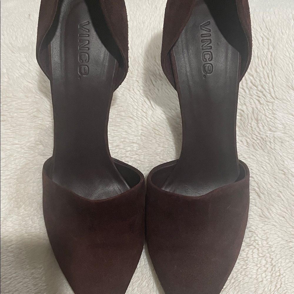 Vince Women's Rich Brown Suede Heels